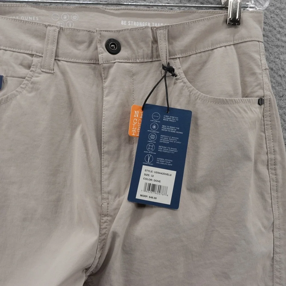 Desert Dunes Chino Shorts Mens 32 Dove Beige UPF‎ 35 Lightweight Performance NWT